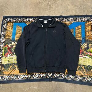 Nike black zip up sweatshirt Size large silver tag heavyweight sweater y2k VTG